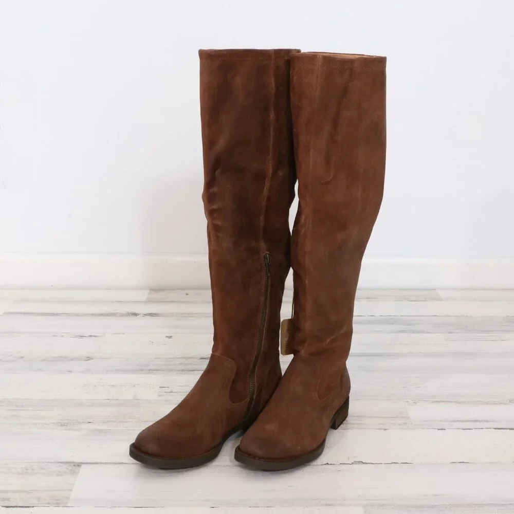 Tall Brown Leather Riding Boots - Women